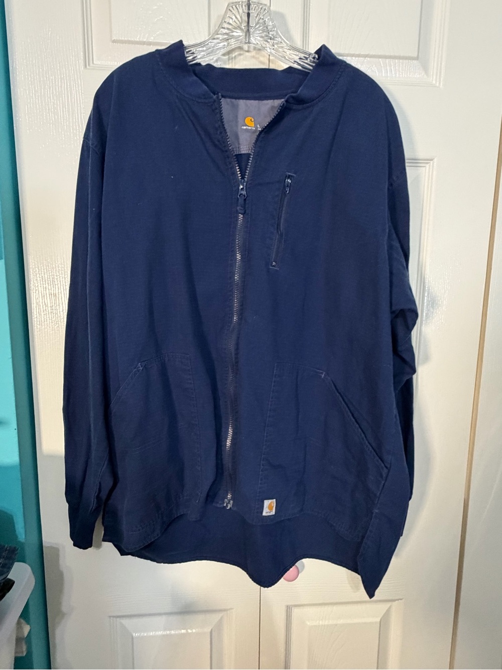 Carhartt Men’s Navy Zip-Up Work Jacket